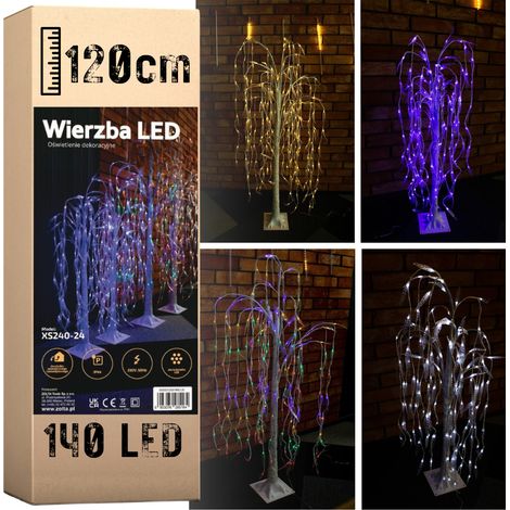Árbol de Navidad 140 LED - sauce luminoso 120 cm SAUCE LUMINOSO 120 CM 140 LED ÁRBOL DECORACIÓN NAVIDEÑA DE COLOR FRÍO (1/5)