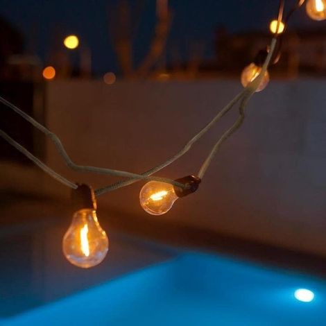 ALLEGRA Guirnalda de luz para interior y exterior. 10 bombillas LED de luz cálida. Fabricada en España (1/5)