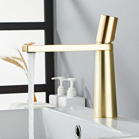 Mitigeur pour vasque doré pour salle de bain et sanitaires (1/5)