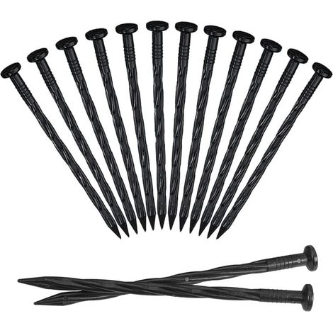 Tuteurs de bordure de pelouse, supports à tomates, 25 tuteurs de jardin en plastique, piquets de tente, tuteurs de jardin en spirale (pour les bordures de pavage) (1/4)
