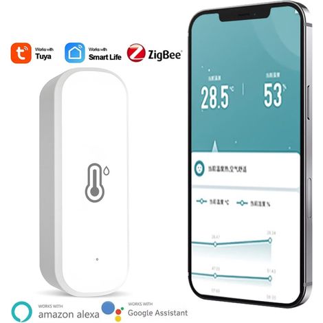 Per Tuya Zigbee Smart Termometro Igrometro, 4 confezioni Zigbee Termometro Igrometro, rilevatore wireless di temperatura e umidità per serra domestica (1/4)