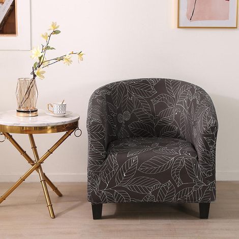Housse De Fauteuil Extensible Housse De Chaise Imprimé Amovible Lavable Housse De Canapé Modern Revêtement De Fauteuil Pour Comptoir De Bar Salon Salle À Manger Réception Bureau (1) (1/5)