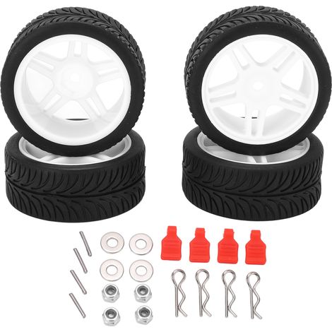 Set de 4 pneus pentagramme 65mm pour voiture RC WLtoys 144001, pièces de mise à niveau, véhicule tout-terrain 1/14, blanc (1/5)