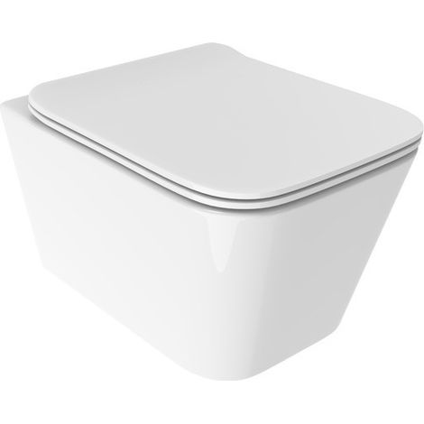 Wand-WC aus glänzend weißer Keramik Ercos Wave BCWAVLVASO0004  Glänzend weiß