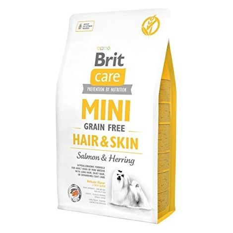 BRIT CARE MINI HAIR SKIN ALIMENT POUR CHIEN À BASE DE SAUMON ET HARENG, 2 KG 8595602520220