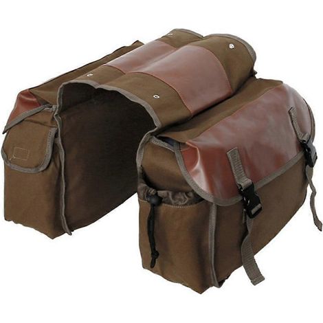 Sacoche de selle grande capacité pour moto et vélo, en toile imperméable, sacoche latérale pour outils, sacoche de selle arrière kaki (1/4)