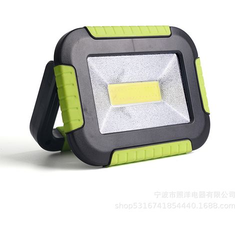 Foco LED portátil de 10 W y 1000 lm, recargable, 3 modos de brillo, resistente para camping, bricolaje, obras, etc., blanco frío [Clase energética A]