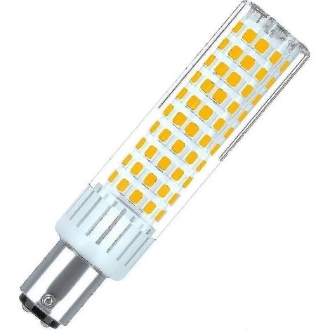 Ampoule LED B15d de 10 watts, remplaçant une ampoule halogène B15d de 100 watts, 230 volts, angle de faisceau de 360°, indice de rendu des couleurs 90 Ra, lumière blanche chaude 2700-3000K (1 ampoule (1/4)