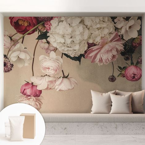 Papier peint avec colle pour décoration moderne de salon chambre à coucher cuisine et bureau Facile Fleurs romantiques 208x146 cm (1/5)