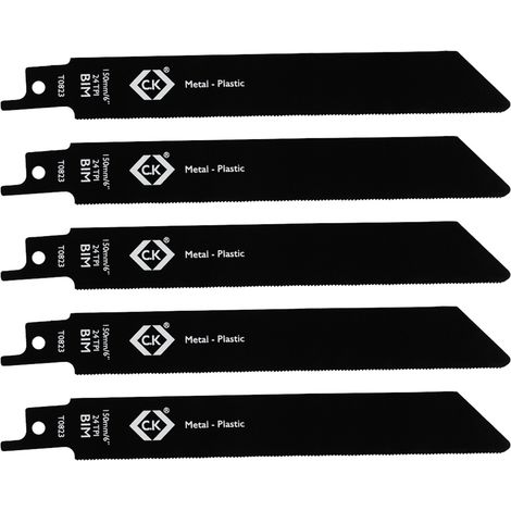 C.K T0823 Säbelsägeblätter 24 tpi, 5er Pack Sägeblatt-Länge 150 mm 5 St.