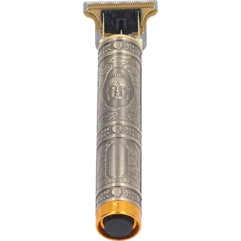 Professionelles T-Klingen-Haarschneidemaschinen-Set, inklusive passender Ladestation, Handhaarschneidemaschine und Ladeständer mit Buddha-Motiv. (1/4)