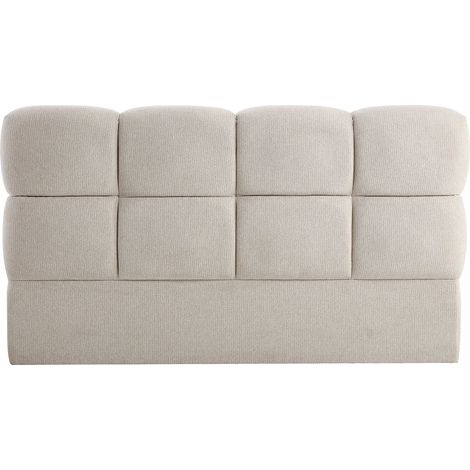 Vente-Unique – Tête de lit 180 cm – Tissu texturé 100% polyester – Beige – Matelassé – Dimensions 180x200 cm – Livré monté (1/5)