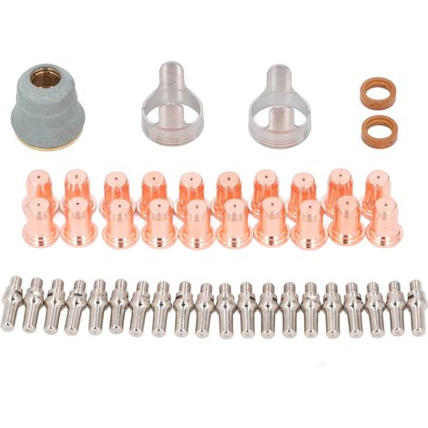 45 kit électrodes buses découpe plasma – Électrodes embouts capuchon guides swirl IPT60, découpe (1/5)