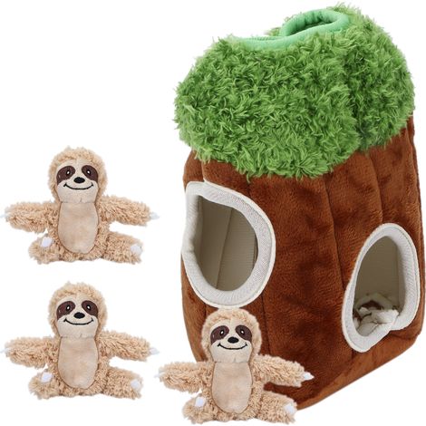 Jouets pour chiens en forme de trompe de paresseux, peluches couineuses, jeux de cache-cache interactifs (1/5)