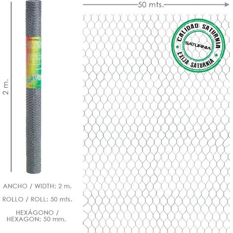 Enrejado Triple Torsion 50/ 200 cm. Rollo 50 Metros Uso Domestico