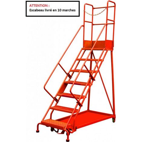 Stockman - Escabeau de sécurité immobilisation automatique 10 marches - RLC3510 (1/2)