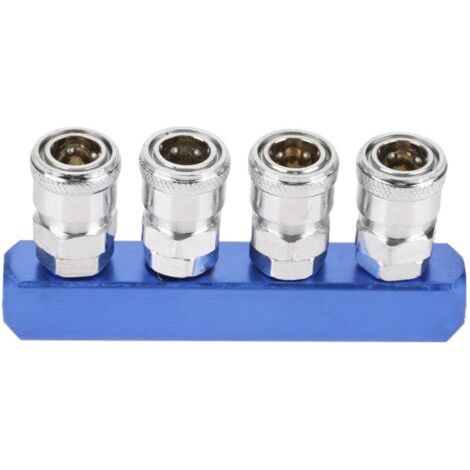 Raccord rapide pneumatique femelle 12 mm pour tuyau d'air, filetage PT1/4 (4 voies)