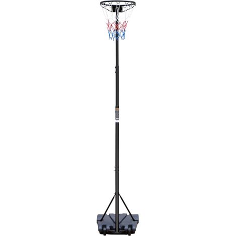 CHICFURN Canestro da basket portatile regolabile 259,08-304,8 cm in acciaio nero, senza tabellone (1/5)
