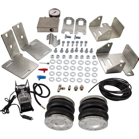 Kit de suspensión neumática, carga máxima 4000 kg, presión de aire recomendada 10-75 PSI, longitud 71 cm, ancho 20 cm, altura 19 cm. (1/5)
