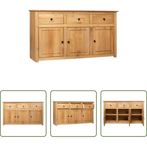 Massivholz - Sideboard 135 x 40 x 80 cm Massivholz Panama-Kiefer (1/5)