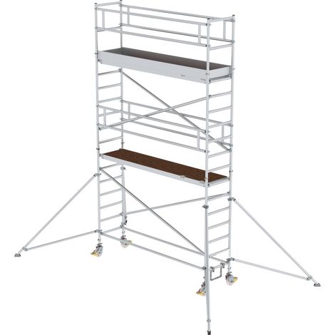 MUNK Aluminium-Rollgerüst mit Ausleger 3,00x0,75m Plattform 6,47m AH (1/2)