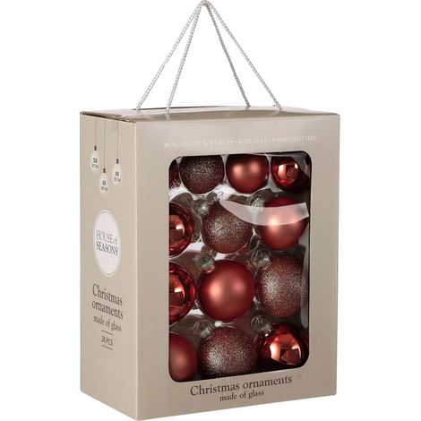 Mica Decorations boule de Noël Rouge H7xl7xL7cm (1/5)