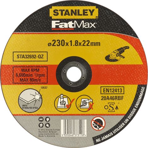 Disco de Abrasivo para corte en acero inoxidable 230x1.8 STANLEY STA32692-QZ