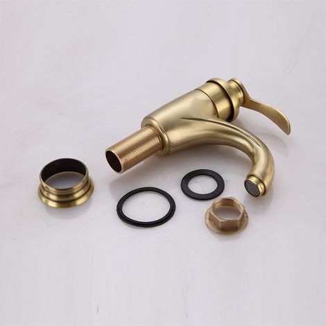 Robinet de salle de bain ancien vintage, lavabo de style européen, robinet d'évier de salle de bain avec eau chaude et froide, finition bronze, style rétro, douchette, robinet de lavabo pour comptoir