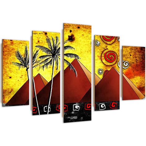Quadro deco panel 5 parti, Piramidi egizie - 150x100 (1/5)
