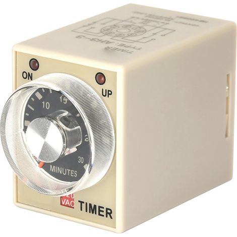 Relais temporisé 220VAC, délai d'allumage 30 min, minuterie AH3-3, contact temporisé, module de temporisation, 220 volts, minuterie industrielle, délai de mise sous tension 1800s. (1/5)