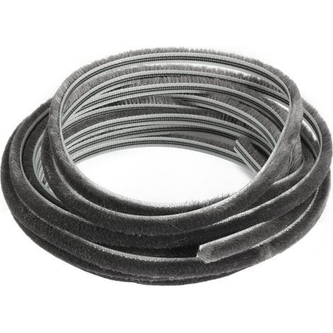 Dichtungsbürste, 10 m (L) x 7 mm (B) x 6 mm (T). Selbstklebender Dichtungsstreifen für Fensterrahmen. Dichtungsstreifen aus hochdichtem Filz. Zugluftstopper für Türen.