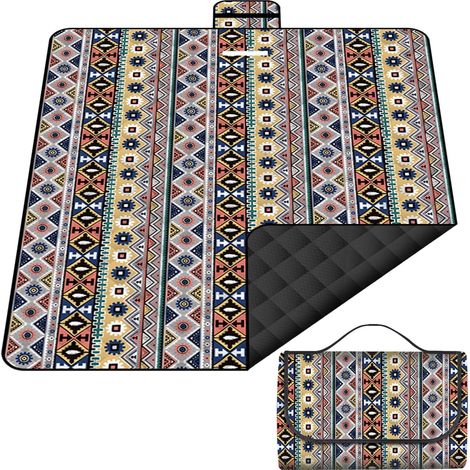 Couverture de Pique-Nique Imperméable, 200 x 200 cm, résistante au Sable Couverture de Plage XXL isolée & rembourrée Idéale pour l'extérieur, Camping, Plage, Parc, Festival (Bordeaux) (1/5)