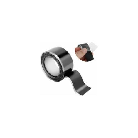 Reparaturklebeband, selbstverschweißendes Silikonklebeband, schwarzes Silikonklebeband, Isolierklebeband und Dichtungsband, 2,5 mm breit (1,5 m) – Crezuo (1/4)