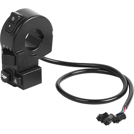 Three-in-one waterproof on/off switch for electric vehicles: horn, headlights, turn signals.