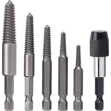 Kit de 6 extracteurs de vis cassées, kit d'extracteurs de vis endommagées, outil de retrait de boulons endommagés. (1/5)