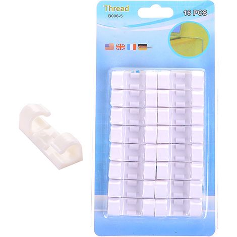 Cable Clip - Auto-Adhésif pour Gestion des Câbles - Pour Câbles d'Alimentation USB HDMI Cat6 Casque Audio - 10 Pièces (1/5)