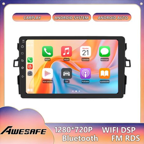 AWESAFE Android 13 Autoradio für Toyota Auris (2006–2012) 2GB+64GB 9" Touchscreen mit CarPlay Android Auto GPS Bluetooth