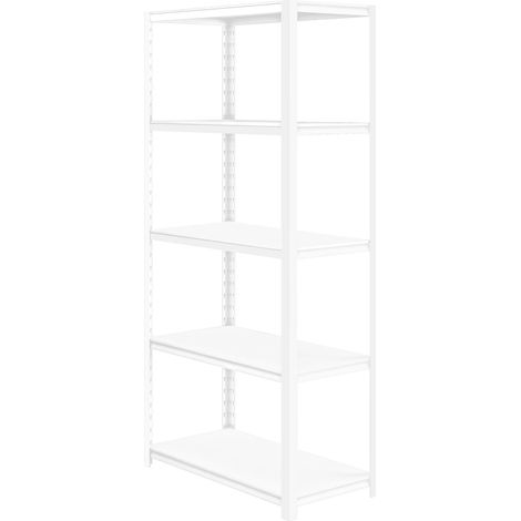Etagere Garage, Etagere Rangement 183 x 90 x 45 cm 5 Planches - 85 kg par Niveau Etagere Charge Lourde Metallique pour Atelier Garage Cuisine Blanc (1/3)