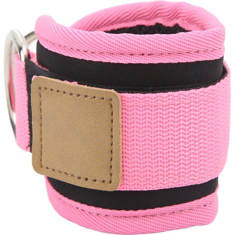 Renforcement de cheville Fitness avec sangles réglables et anneaux en D pour hommes et femmes - Rose (1/5)