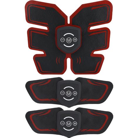 Stimulateur Musculaire Abdominal EMS Portable Appareil Fitness Entraînement Rouge (1/5)