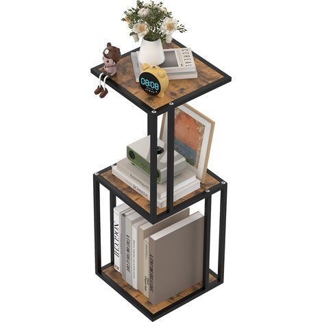 Haloyo® Portavaso in metallo a 3 ripiani, supporto per piante da esterno, 30x30x83 cm, marrone (1/5)