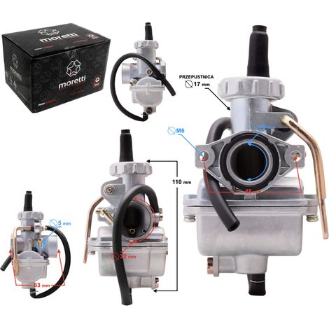 Carburatore Moretti Street PZ20, 80cc 4T, p.17 mm, starter a leva (1/4)