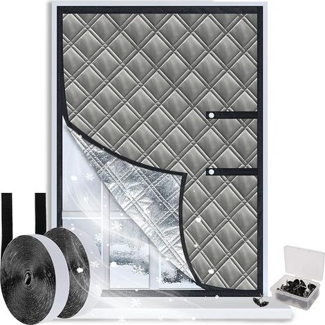 Housse Isolante Fenêtre 150x200cm Ajustable - 3 Couches Renforcées Anti-Froid/Bruit - Compatible Toutes Fenêtres (Pièce/Grenier/Camping-Car) - Bloque les Courants d'Air (1/5)