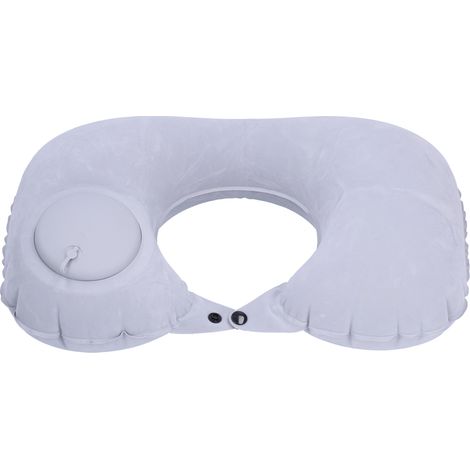Coussin gonflable automatique en forme de U, à pression, gris, pour avion, voiture, bureau, train, maison (1/5)