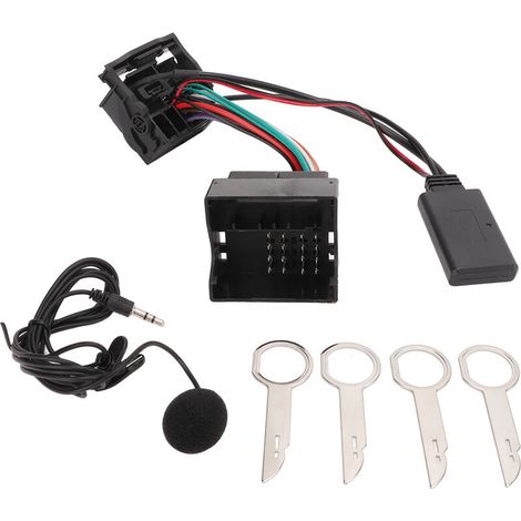 Adattatore audio wireless Bluetooth 5.0 con cavo ausiliario e microfono sostitutivo per Ford Focus Mondeo Fiesta Fusion 6000CD (1/4)