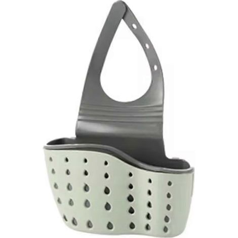 Panier de rangement pour la maison, étagère pour évier de cuisine, panier suspendu réglable pour savon et éponge, vert (1/5)