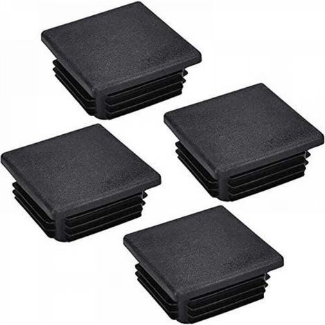 Lot de 20 embouts de pieds de chaise, bouchons de tube carré, embouts de colonne carrés en plastique pour pieds de meubles, chaises, 50 x 50 mm (1/5)