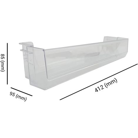 Balconcino Mensola Bottiglie per Frigoriferi Adatto per Ariston Indesit Hotpoint, Dimensioni 412x85x95 (mm) Trasparente, 481010807441, per Modelli BCB7030AA BF1801EF1 (1/5)