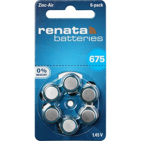 Pile bouton ZA 675 zinc-air Renata 660 mAh 1.4 V 6 pc(s)