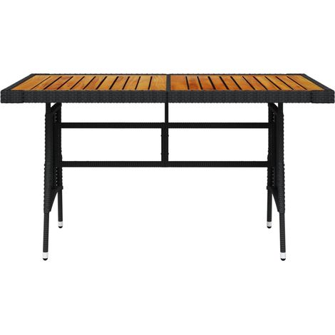 Maison Exclusive - Gartentisch Schwarz 130x70x72cm Poly Rattan &